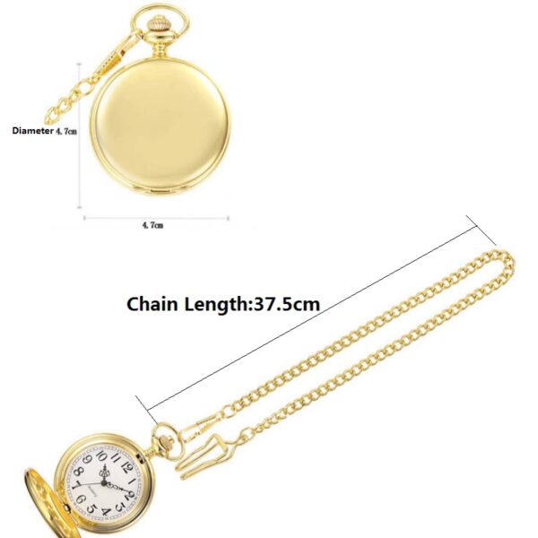 Unisex Quartz Gold Double Sided Pocket watch - Image 3