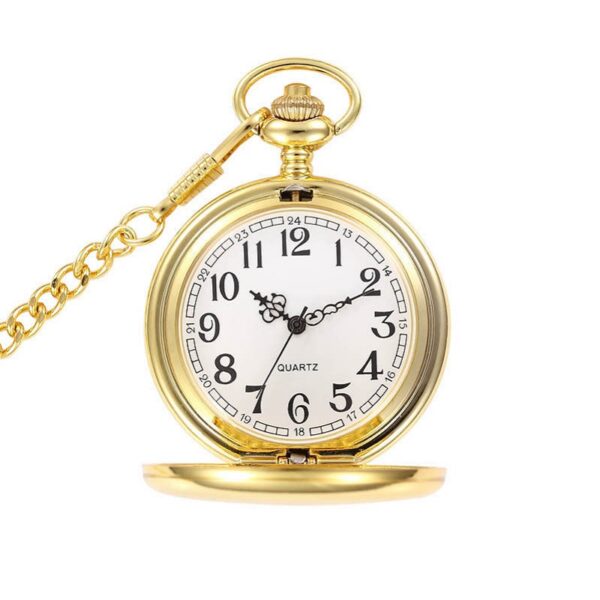 Unisex Quartz Gold Double Sided Pocket watch