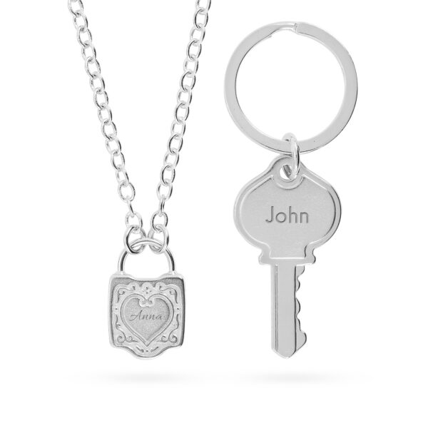 Love Lock Set with Pendant & Key Chain - Image 2