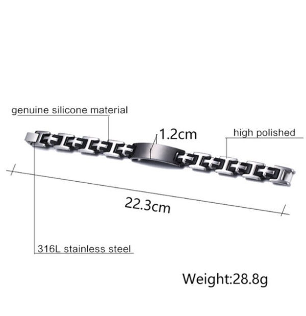 Men's Stainless Steel Blank Bracelet - Image 2