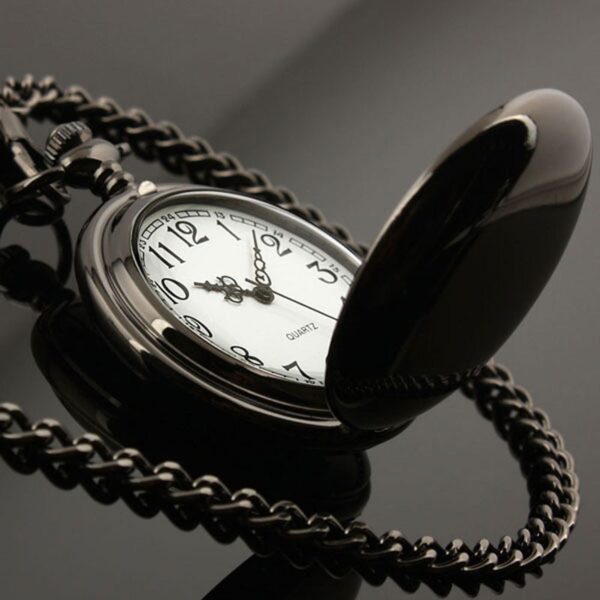 Unisex Quartz Stainless Steel Double Sided Pocket Watch - Image 5