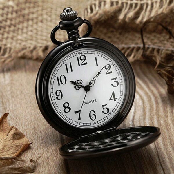 Unisex Quartz Stainless Steel Double Sided Pocket Watch - Image 4