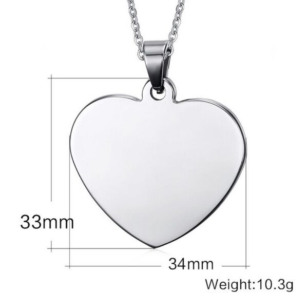 Stainless Steel Heart Pendant - Image 3