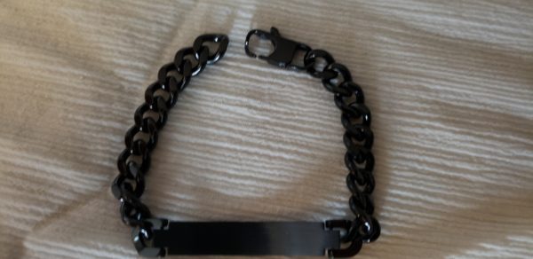 Unisex Black Stainless Steel Chain Blank - Image 3