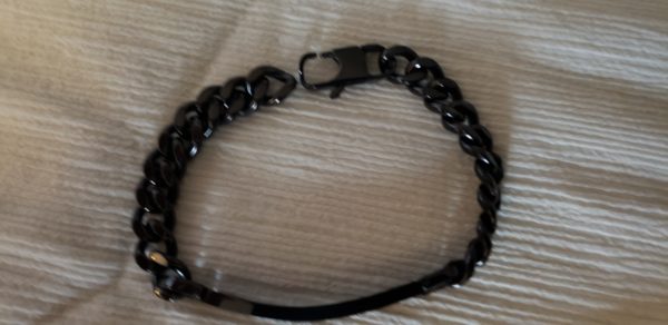 Unisex Black Stainless Steel Chain Blank - Image 2